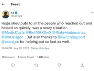 LS thanked Twitch and Riot Games (Image via Twitter/LS)